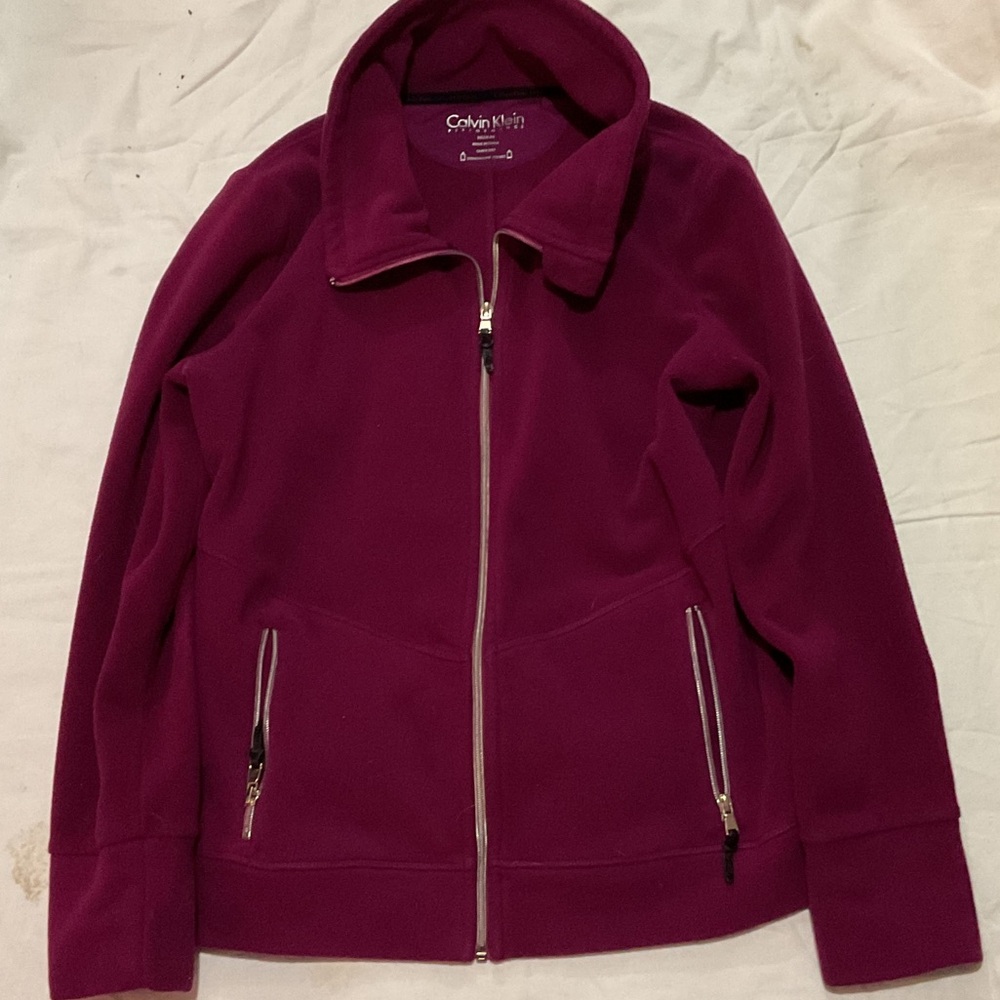 Calvin Klein performance Women's Purple fleece full zip jacket medium